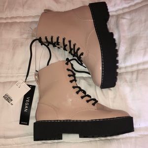 H&M patent combat boots NWT